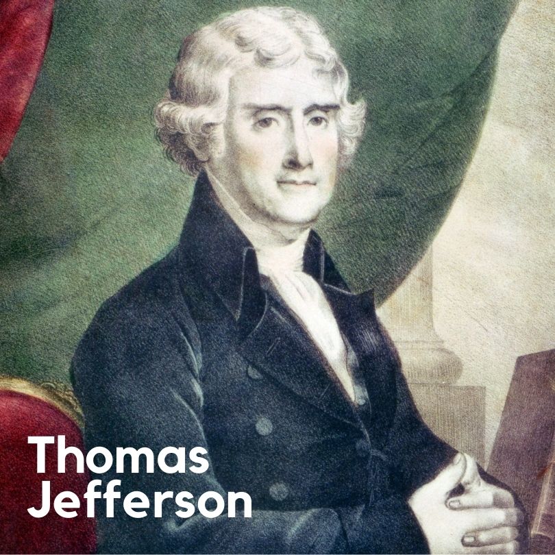 A picture of Thomas Jefferson, the 3rd president of USA