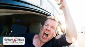 Angry Driver With Road Rage Shaking Fist